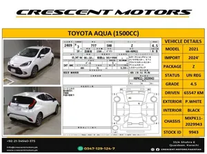 Toyota Aqua Z 2021 for Sale