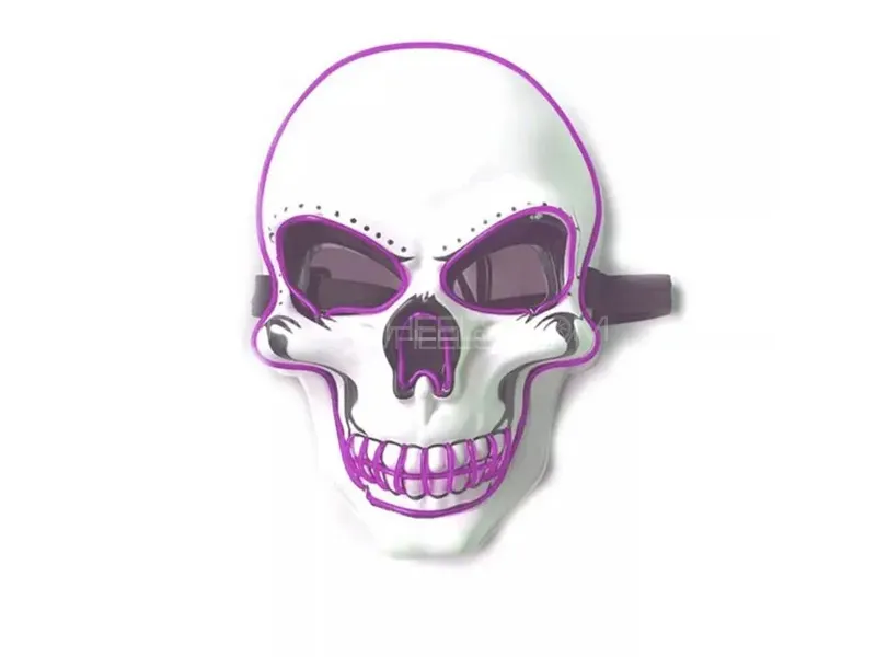 Universal Devil Head Neon Halloween Mask Led Purge Mask 3 Lighting Modes For Costplay 1 Pc Purple