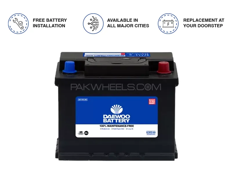Daewoo Battery DIN-666 - 60 Ampere Car Battery Image-1