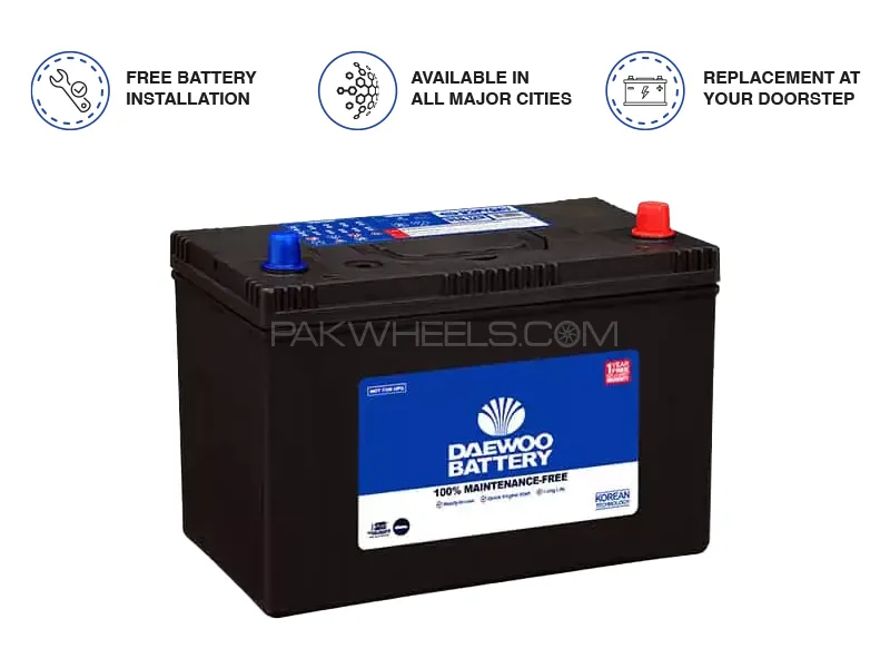 Daewoo Battery DLS/RS-120 - 90 Ampere Car Battery  Image-1