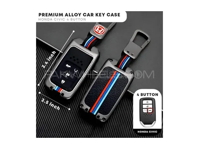 Honda Civic 2017 4 Button Protective  Zinc Alloy Remote Key Cover Image-1