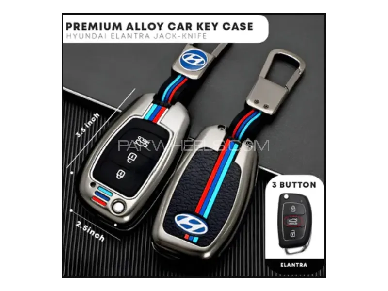 Hyundai Elantra Jack Knife Protective  Zinc Alloy Remote Key Cover Image-1