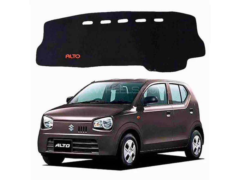 Suzuki Alto Dashboard Mat Cover Silky Soft Valvet Stuff Imported Quality China - Valvet Black Image-1
