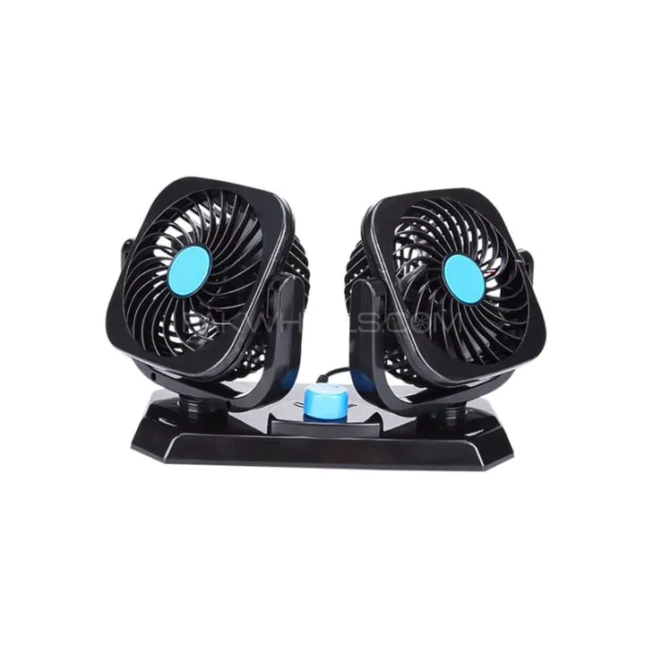 12V Mini Electric Car Fan Low Noise Summer Car Air Conditioner 360 Degree Rotating Cooling Image-1