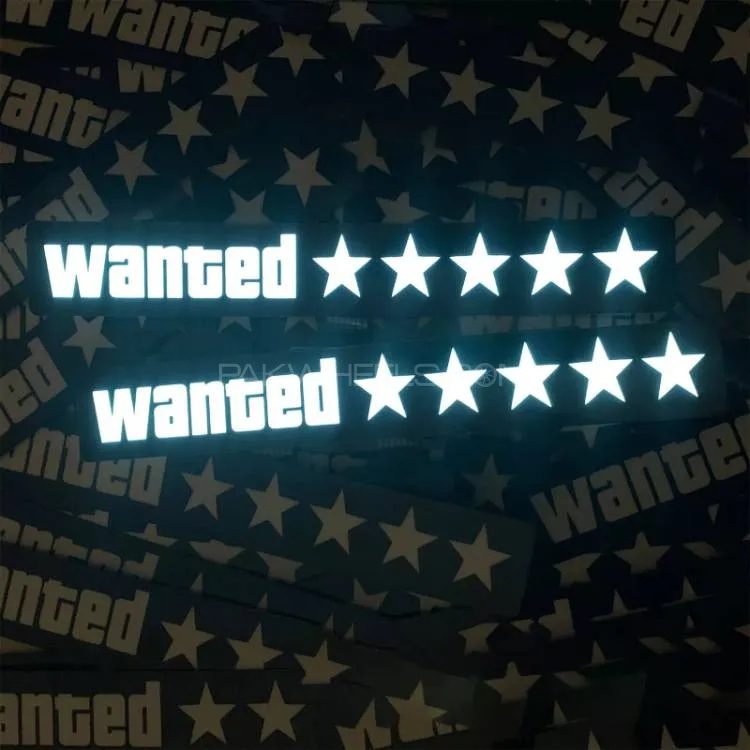 Wanted LED Car Window Sticker Windshield Electric Safety Decal Decoration Sticker Auto 1 Pc(WHITE) Image-1