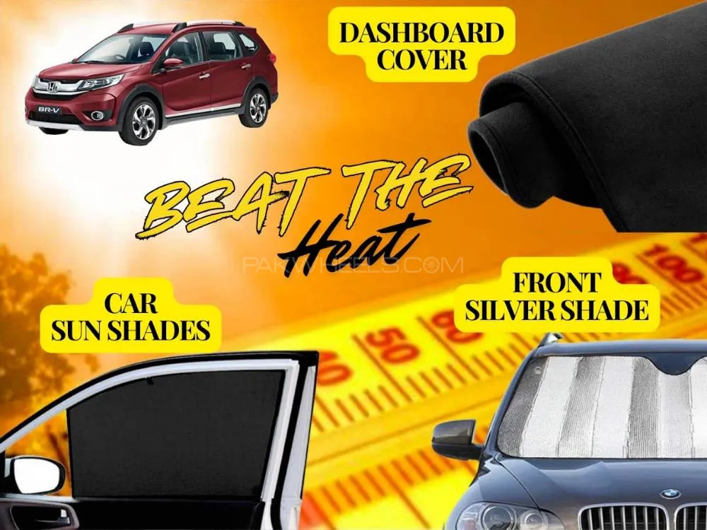 Honda Brv Summer Package | Dashboard Cover | Foldable Sun Shades | Front Silver Shade
