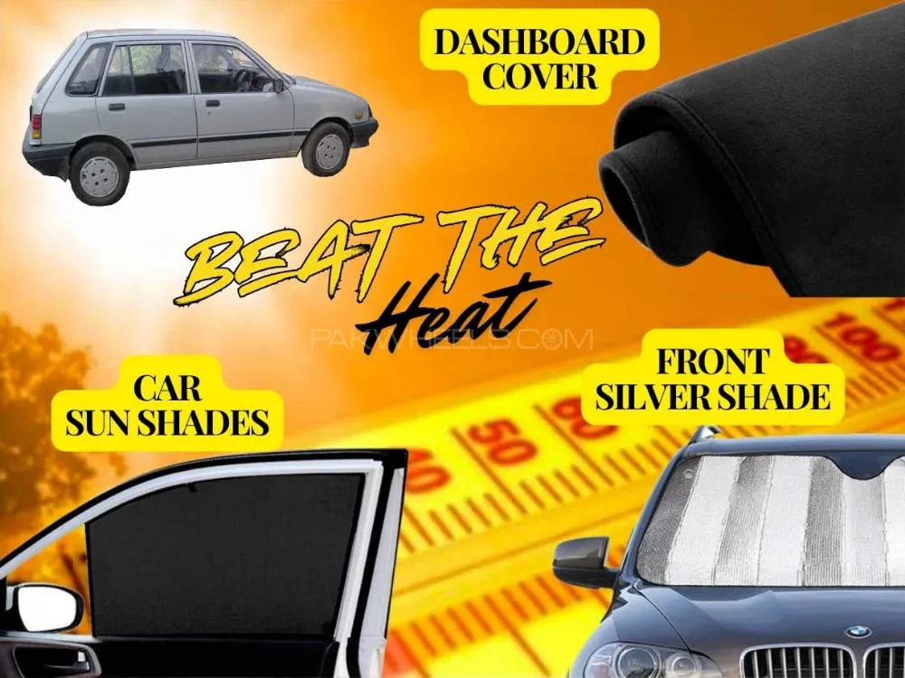 Suzuki Khyber Summer Package | Dashboard Cover | Foldable Sun Shades | Front Silver Shade
