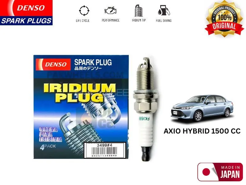 Toyota Axio Hybrid 2012-2019 Denso Original Spark Plugs | FK16BRAL8 | 4 Pcs Image-1