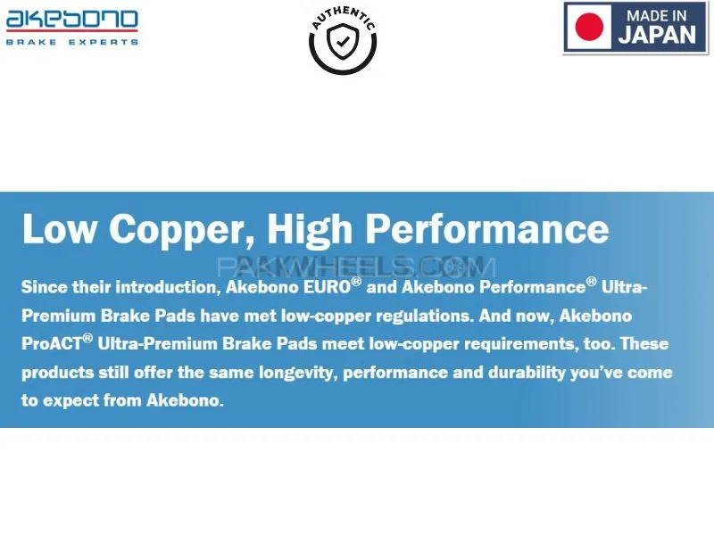 Toyota Camry 2006-2011 Front Brake Pads Akebono - Made in Japan Toyota Camry 2006-2011 Front Brake Pads Akebono - Made in Japan Image-4