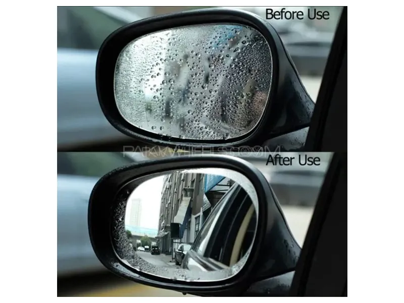 Car Rearview Mirror Rainproof Anti-fog Protective Anti-Glare Waterproof Membrane 2Pcs Image-1