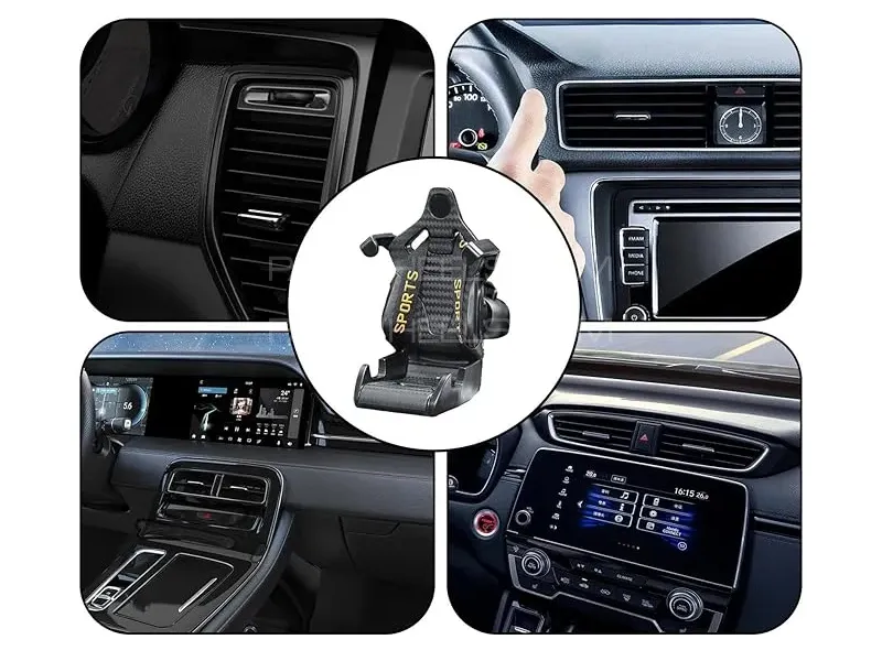 Universal Racing Seat Design Mobile Phone Holder Cell Phone Holder for All Cars 1 Pc Yellow Image-1