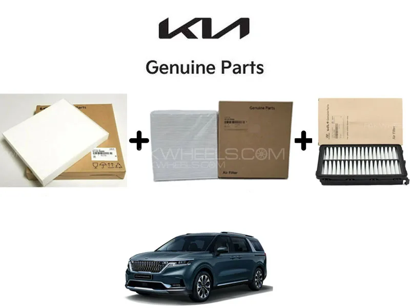 3 in 1 Deal Genuine Air and AC Cabin Filter Front and Back for KIA Grand Carnival 2020 to 2024 Image-1
