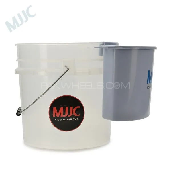 MJJC Detailing Car Wash Bucket with Grit Keeper & Accessory Brush & Wash Mitt Holder - Multi Color Image-1