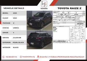 TOYOTA RAIZE Z PKG
2020 MODEL 
4 GRADE 
100% ORIGINAL BODY
AUCTION REPORT AVAILABLE 
23K MILEAGE 
FOR MORE DETAILS PLEASE CONTACT..