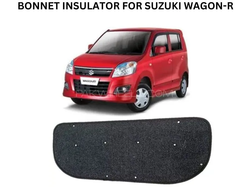Premium High-Quality Bonnet Insulator in Black with Clips for Suzuki Wagon-R Image-1