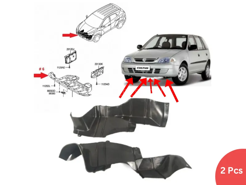 Suzuki Cultus Engine Shield 2000 - 2012 | 2 Pieces | Image-1