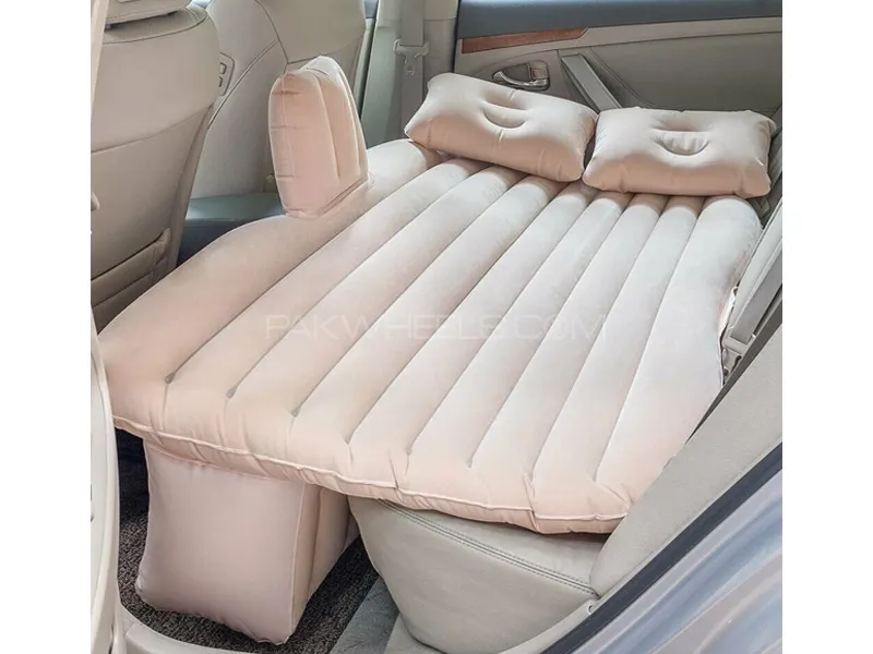 Universal Car Air Mattress Inflatable Bed In Car Outdoor Camping (Beige) Image-1