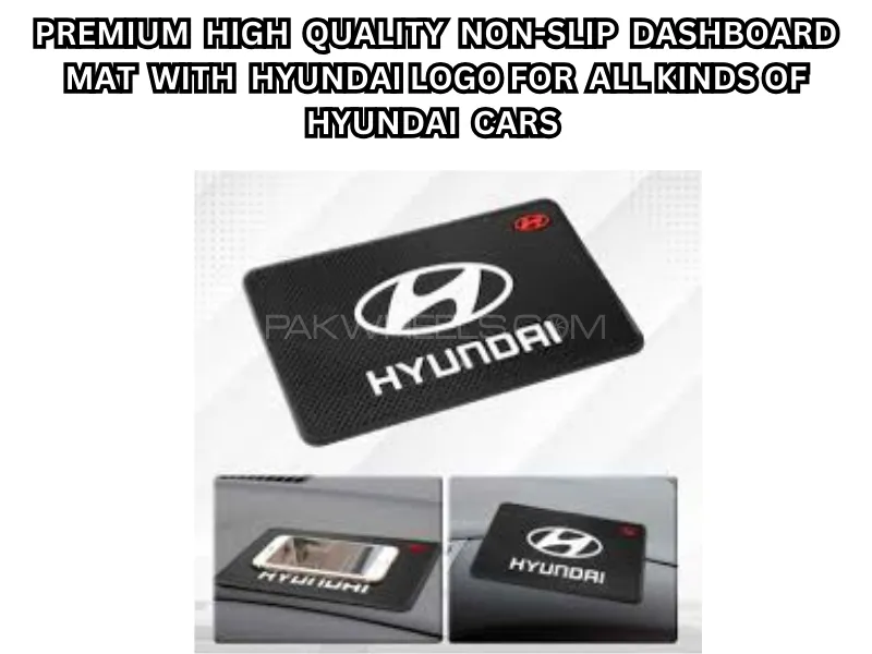 Premium High-Quality Non-Slip Dashboard Mat with Hyundai Logo for All Kinds of Hyundai Cars Image-1