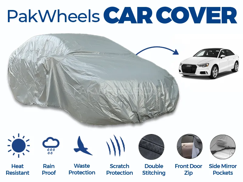 PakWheels Top Cover For Audi A3 Double Stitched PVC Cotton Image-1