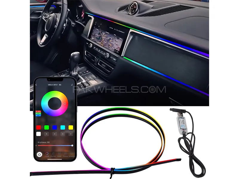 Car Dashboard Ambient  Light Led RGB Strip Light 1pc Image-1