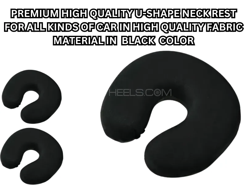 Premium High-Quality U-Shape Neck Rest – Black (Pack of 2) Image-1