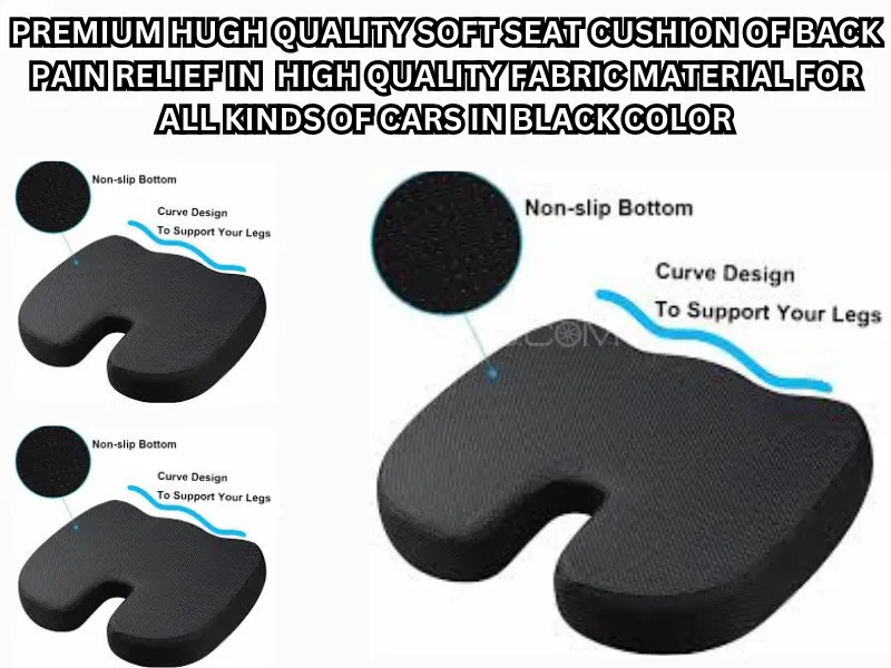 Premium Soft Seat Cushion for Back Pain Relief - Black (Pack of 2) Image-1