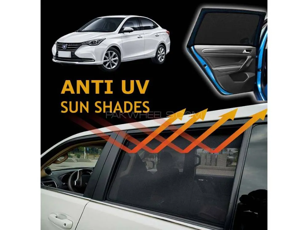 Changan Alsvin 2021-2024 Sun Shades | Anti UV Special Shades | Foldable | Jersy Fabric | Pack In Bag Image-1