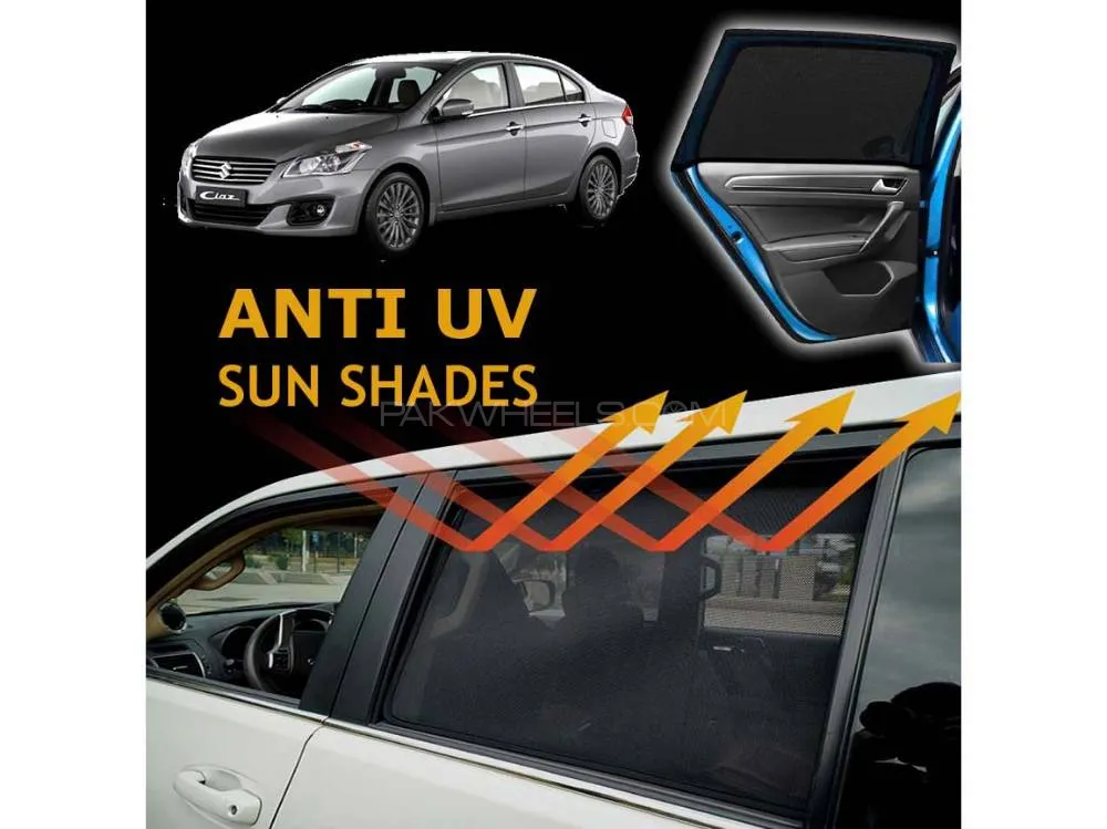 Suzuki Ciaz 2017-2020 Sun Shades | Anti UV Special Shades | Foldable | Jersy Fabric | Pack In Bag Image-1