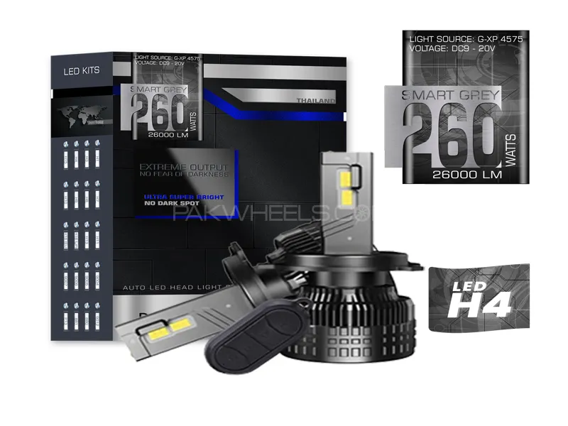 Dark Side Smart Grey LED Headlights Bulb For Toyota Corolla 1988-2002 - H4 Image-1