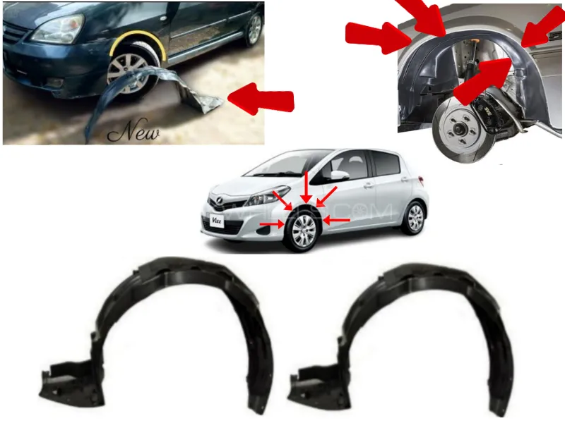 Toyota  Vitz 2012-2022 Fender Shield | 2 Pcs Image-1