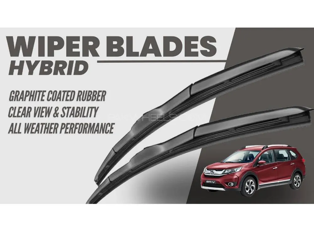 Honda BRV 2017-2024 Wiper Blades | Hybrid Type | Graphite Coated Rubber Image-1
