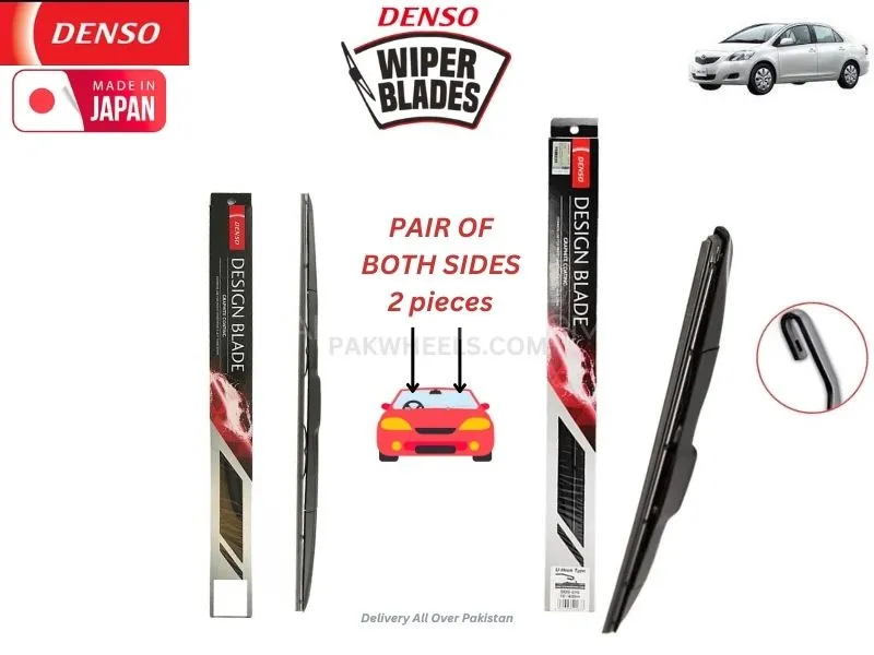Toyota Belta 2005-2012 Denso Wiper Blade Set - Made in Japan Image-1
