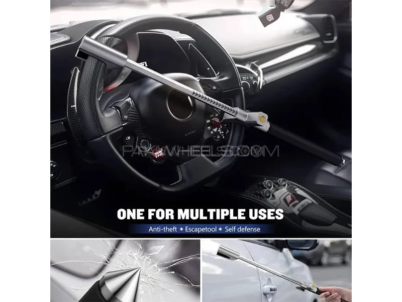 Universal Heavy Duty Steering Wheel Lock - Anti-Theft Lock  Universal Heavy Duty Steering Wheel Lock - Anti-Theft Lock  Image-3