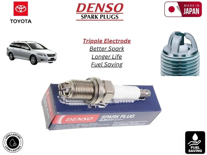 Toyota Corolla Fielder 2006-2012 Denso Spark Plug | 4 Pcs | Made in Japan | Tripple Electrode Image-1