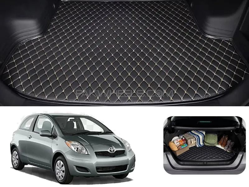 Toyota Vitz 7D Custom Car Trunk Mat - Model 1998-2004 Image-1