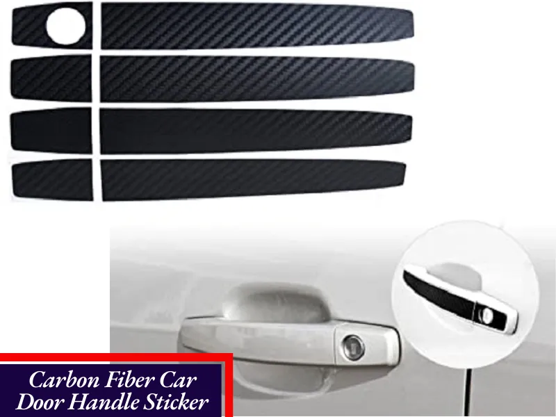 4Pcs Car Door Handle Scratch Protective Stickers | Carbon Fiber Protector Cars Sticker Car Handle Image-1
