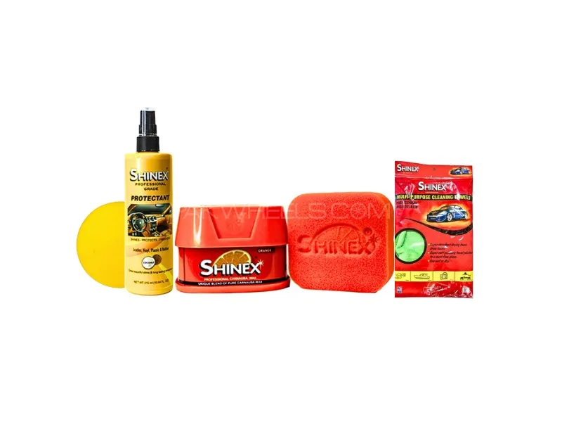 Shinex Car Care Bundle |Carnauba Wax 200G, Professional Grade Protectant (Yellow) Image-1