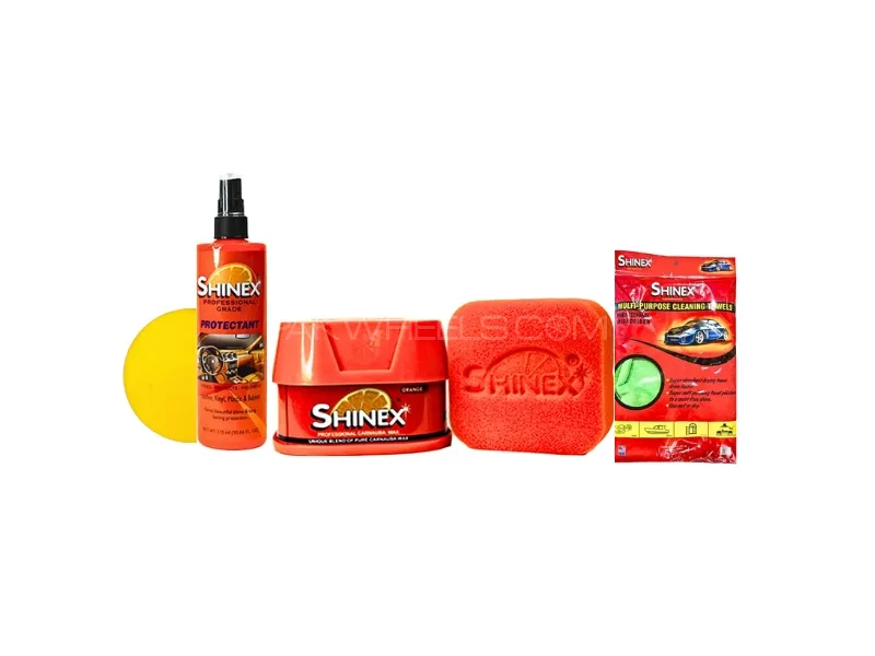 Shinex Car Care Bundle |Carnauba Wax 200G, Professional Grade Protectant, Applicator And Microfiber Image-1