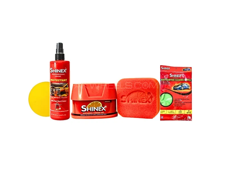 Shinex Car Care Bundle |Carnauba Wax 200G, Professional Grade Protectant (Red) Image-1