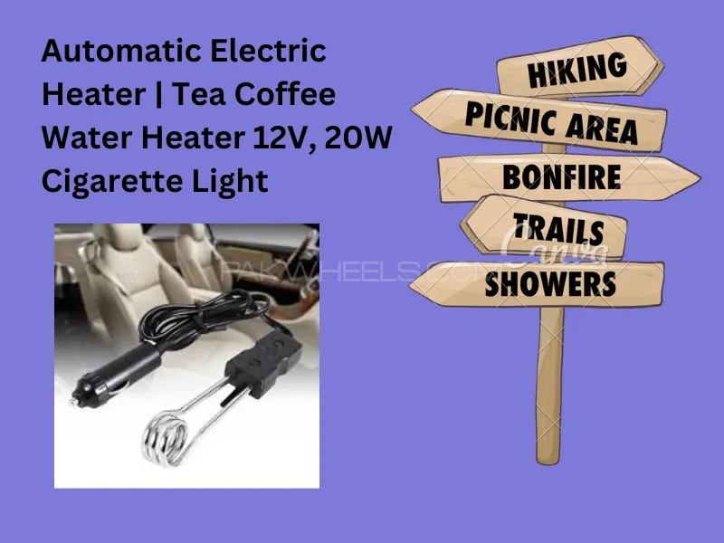 Car Alligator Heater Automatic Electric Heater | Tea Coffee Water Heater 12V/24V 20W Cigarette Light Image-1