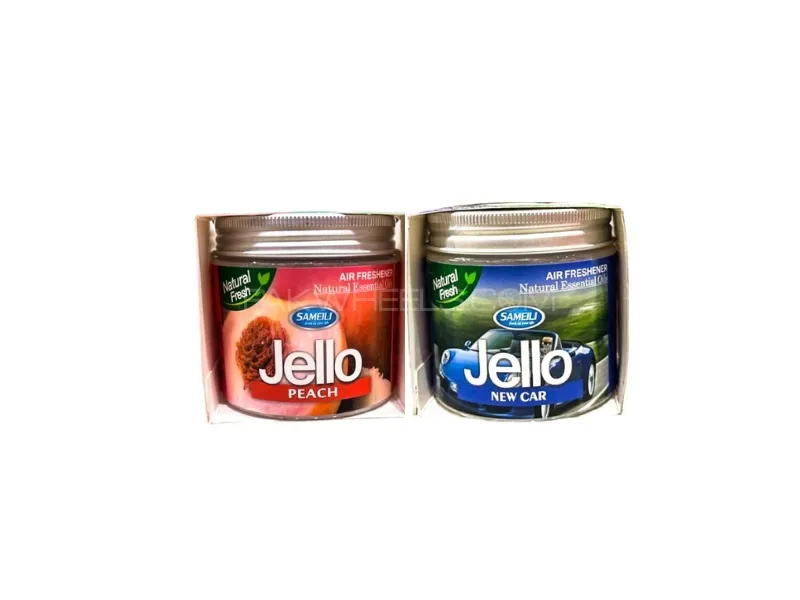 Jello Air Freshener Gel Pack Of 2 Peach & New Car | Perfume Gel Image-1