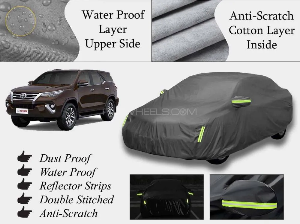 Toyota Fortuner 2013-2024 Top Cover | Grey | Anti-Scratch | Double Layer | Heat Proof | Water Proof Image-1