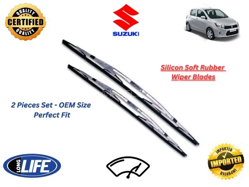 Suzuki Cultus 2017-2024 Silicone Soft Rubber Wiper Blades - 2 Pieces Set Image-1