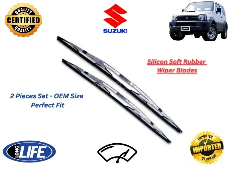 Suzuki Jimny 1998-2019 Silicone Soft Rubber Wiper Blades - 2 Pieces Set Image-1