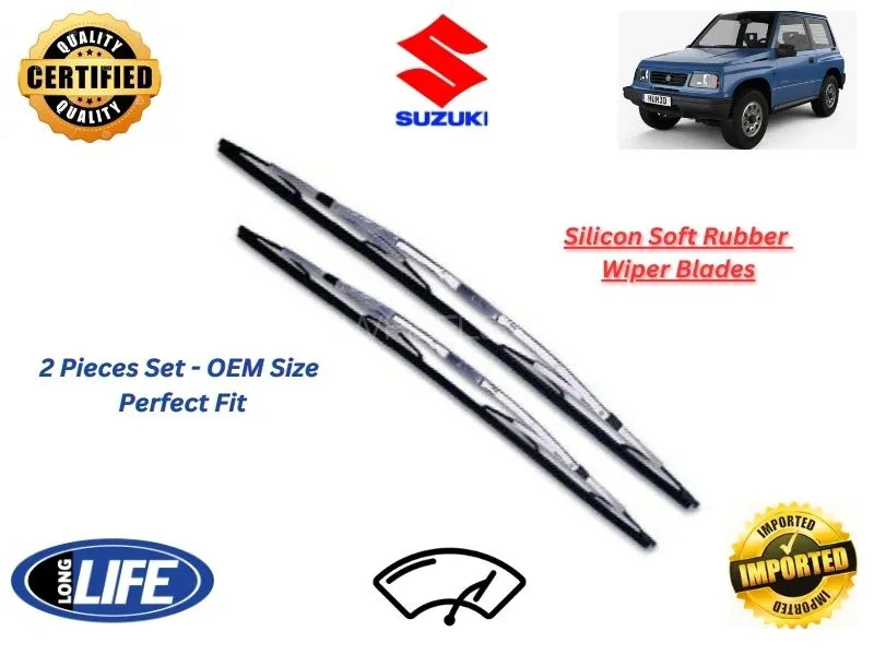 Suzuki Vitara 2005-2016 Silicone Soft Rubber Wiper Blades - 2 Pieces Set Image-1