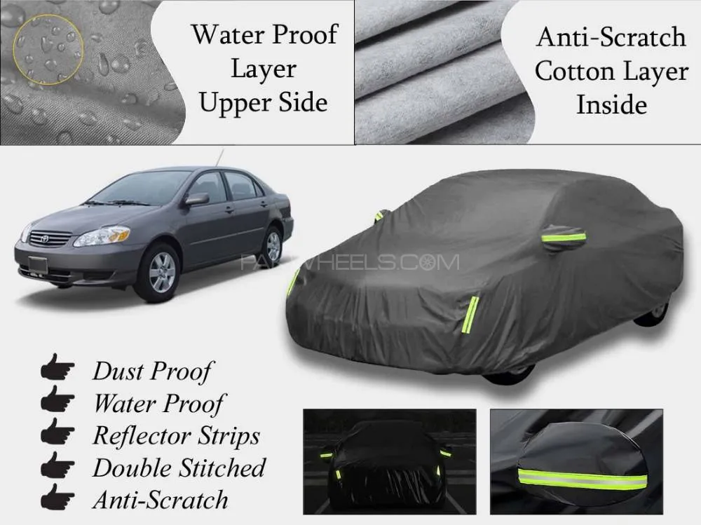 Toyota Corolla 2002 - 2008 Top Cover | Grey | Anti-Scratch | Double Layer | Heat Proof | Water Proof Image-1