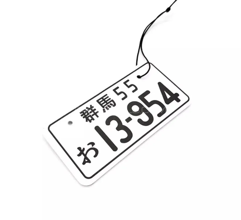 13-945 Number Plate Style Car Air Freshener Hanging Perfume Rear View Mirror Decor For Car 1 Pc Image-1