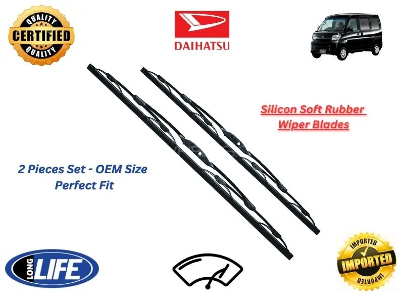 Daihatsu Hijet 2004-2024 Silicone Soft Rubber Wiper Blades - 2 Pieces Set Image-1