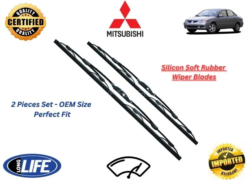 Mitsubishi Lancer 2004-2008 Silicone Soft Rubber Wiper Blades - 2 Pieces Set Image-1