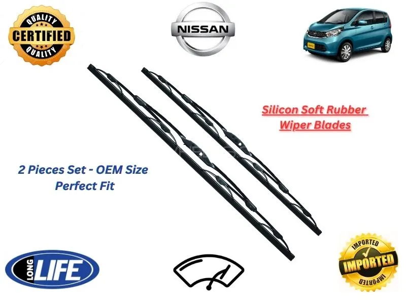 Nissan Dayz 2013-2019 Silicone Soft Rubber Wiper Blades - 2 Pieces Set Image-1